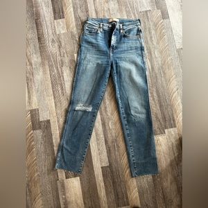 7 for all mankind luxe vintage HW cropped straight jeans